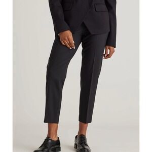 Quince Italian Wool Slim Leg Ankle Pants Black Elastic‎ Waist Womens Size 2
